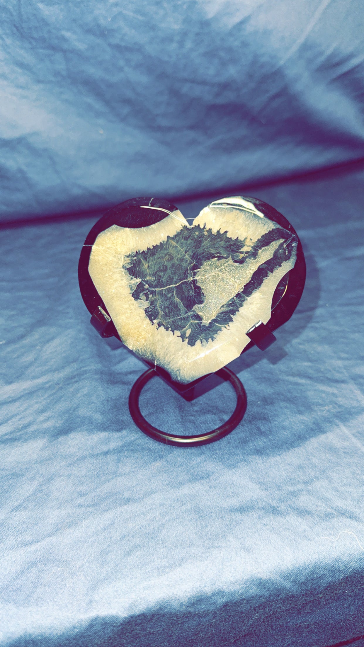 Black Agate Druzy Heart