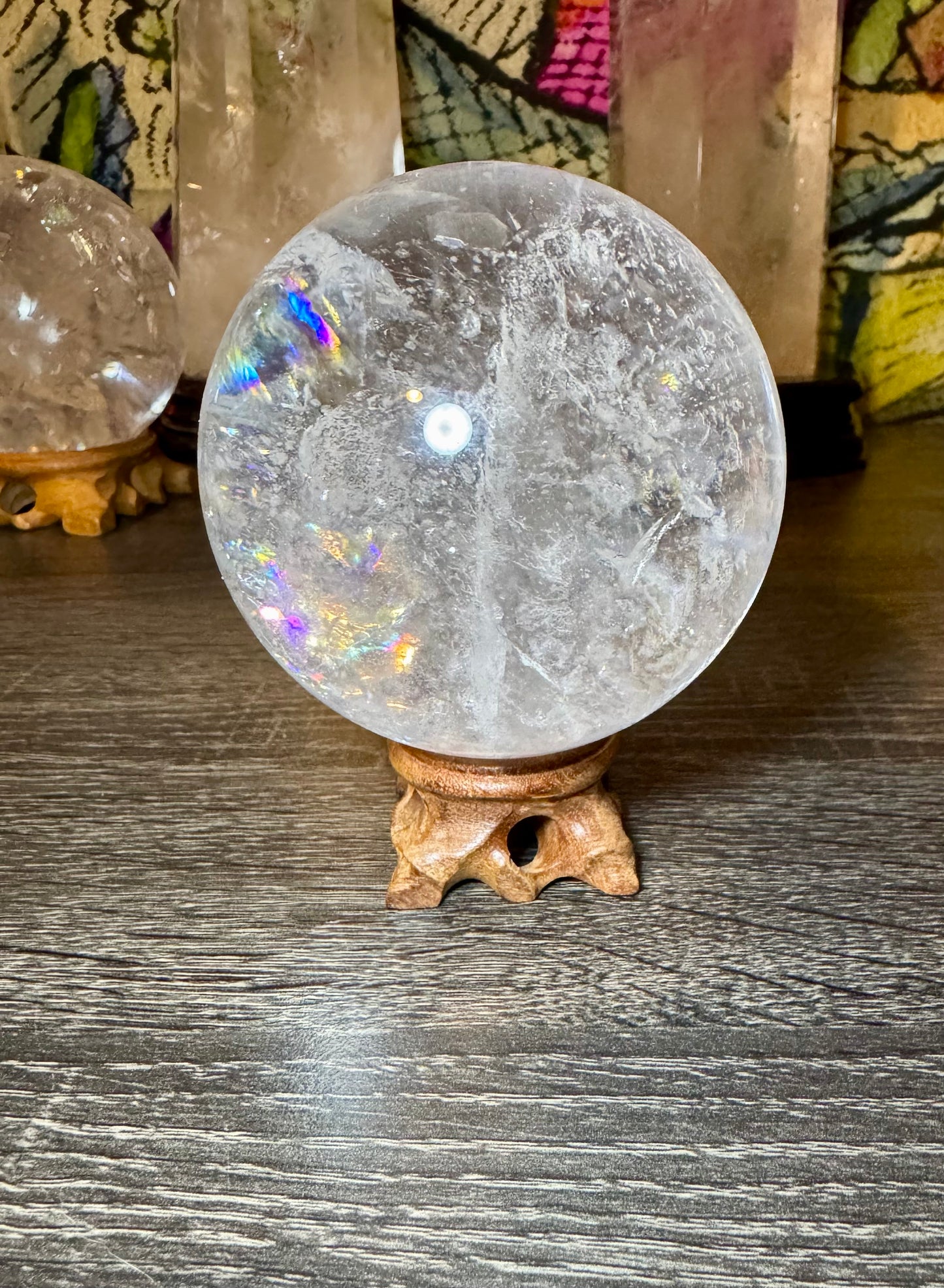 Clear Quarts Rainbow Sphere