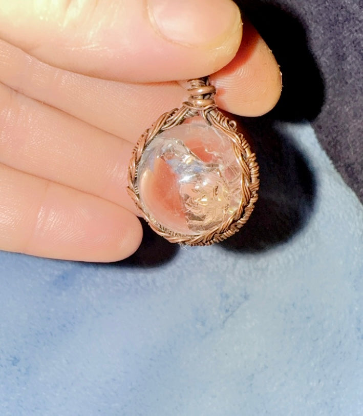 Wire Pendants Clear Quarts