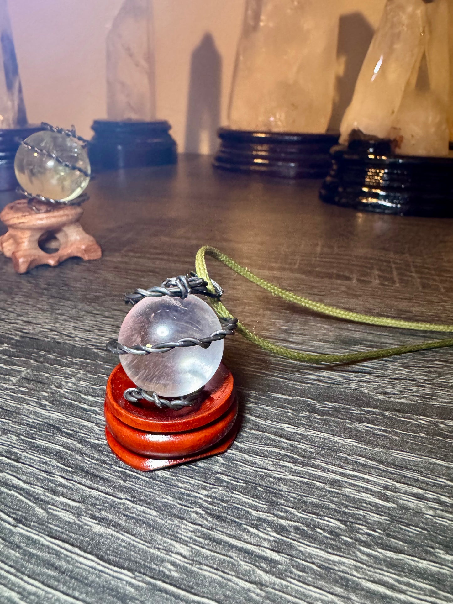 Blue needle mini Sphere Pendant