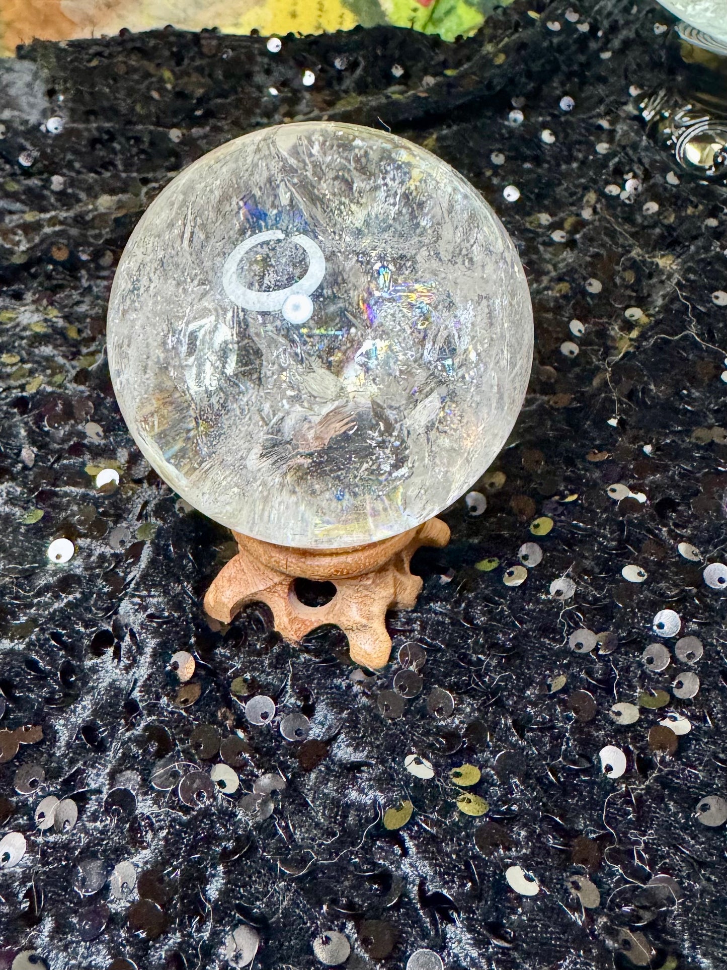 Clear Quarts with Rainbow Sphere