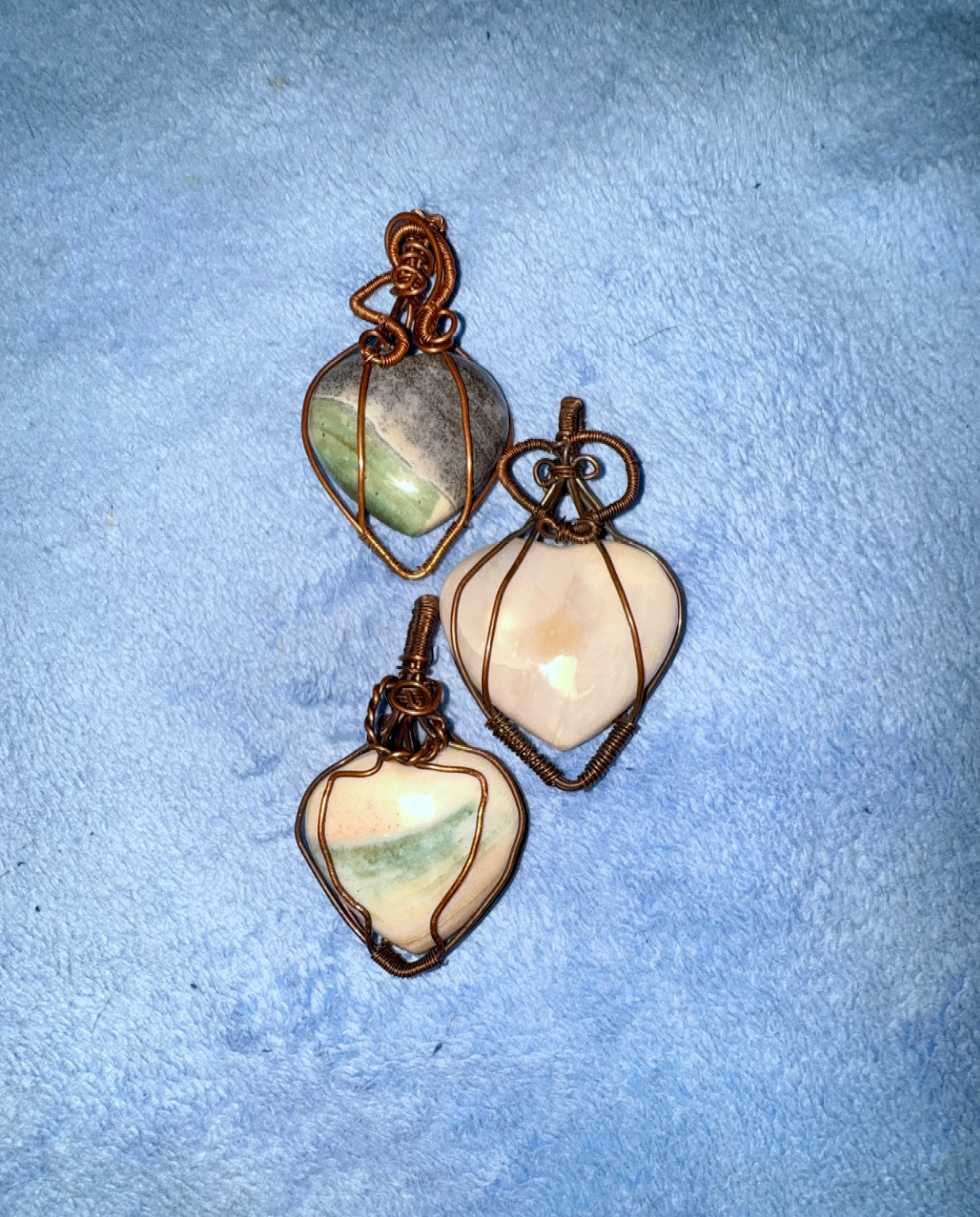 Ocean Jasper Heart Pendants