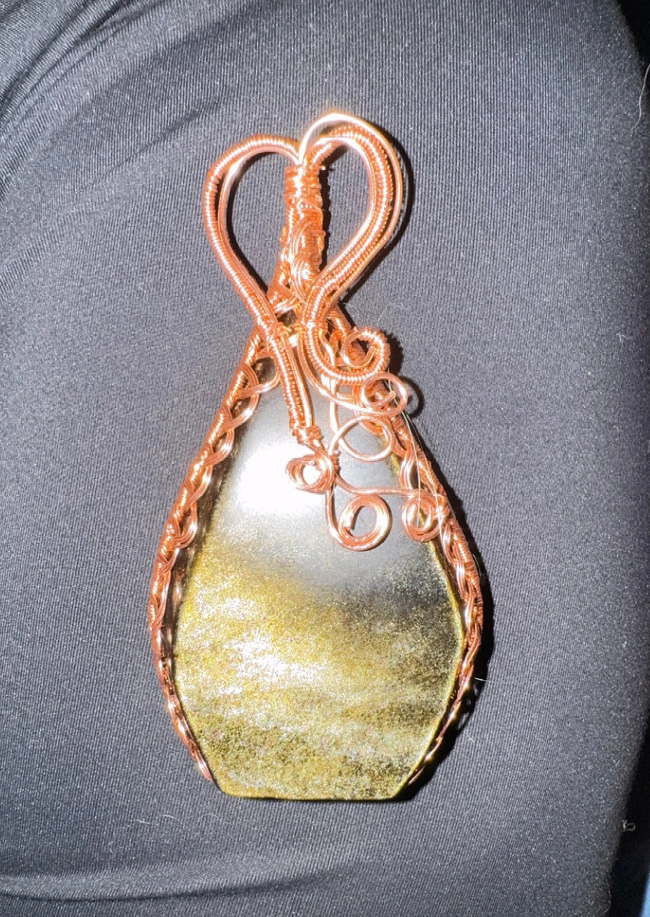 Wire Pendant Golden Obsidian