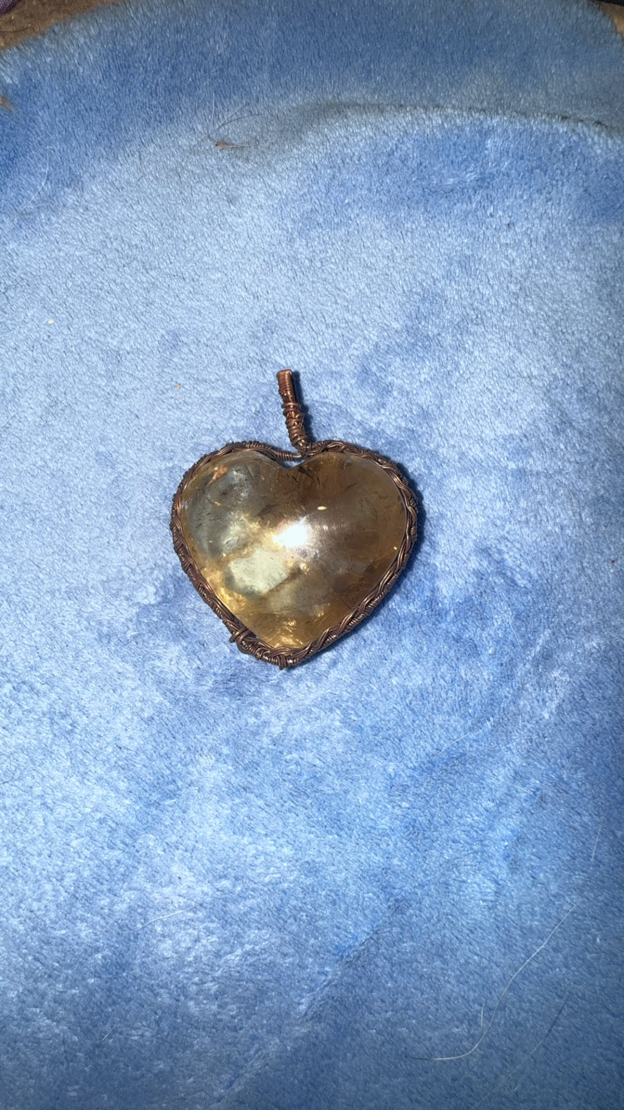 Citrine Heart Wire Pendant