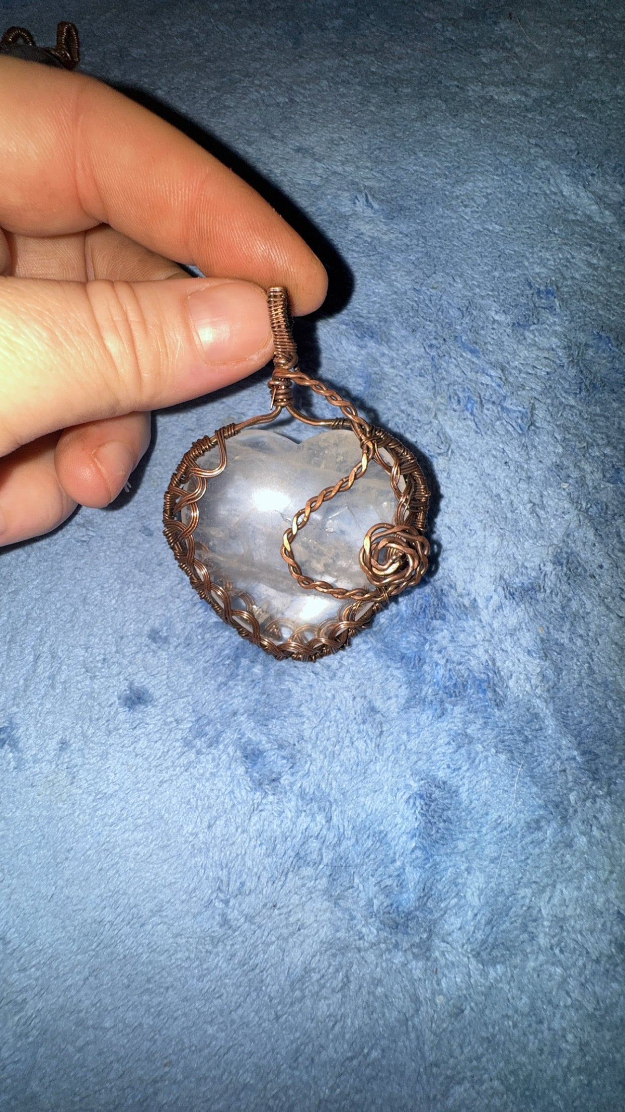Clear Quarts Heart Pendant