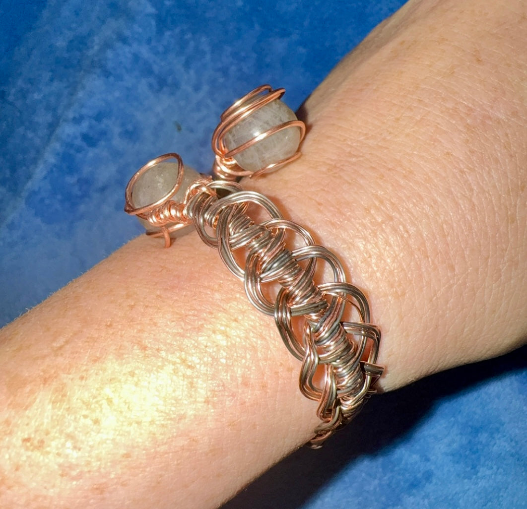 Labradorite Copper Wire Bracelet