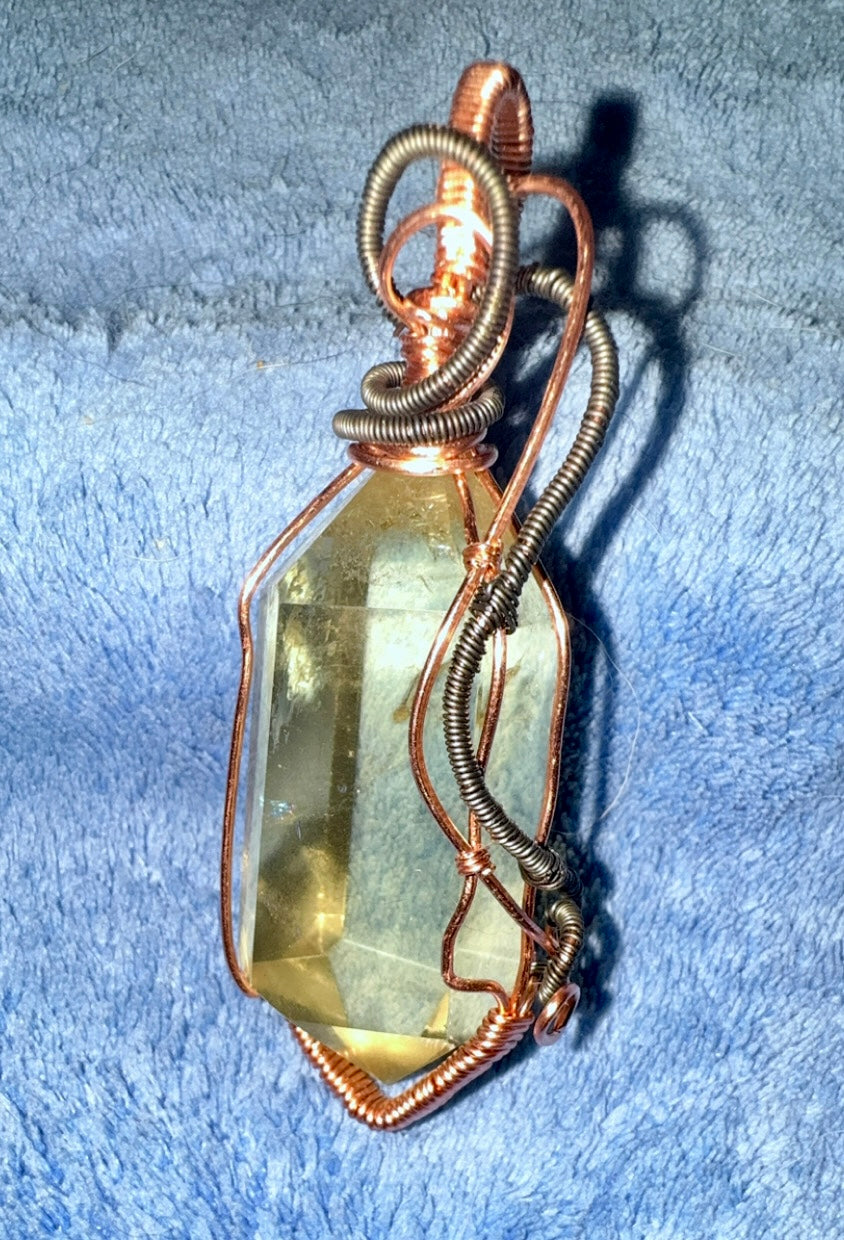 Citrine Wire Pendant