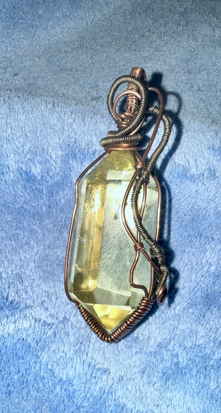 Citrine Wire Pendant