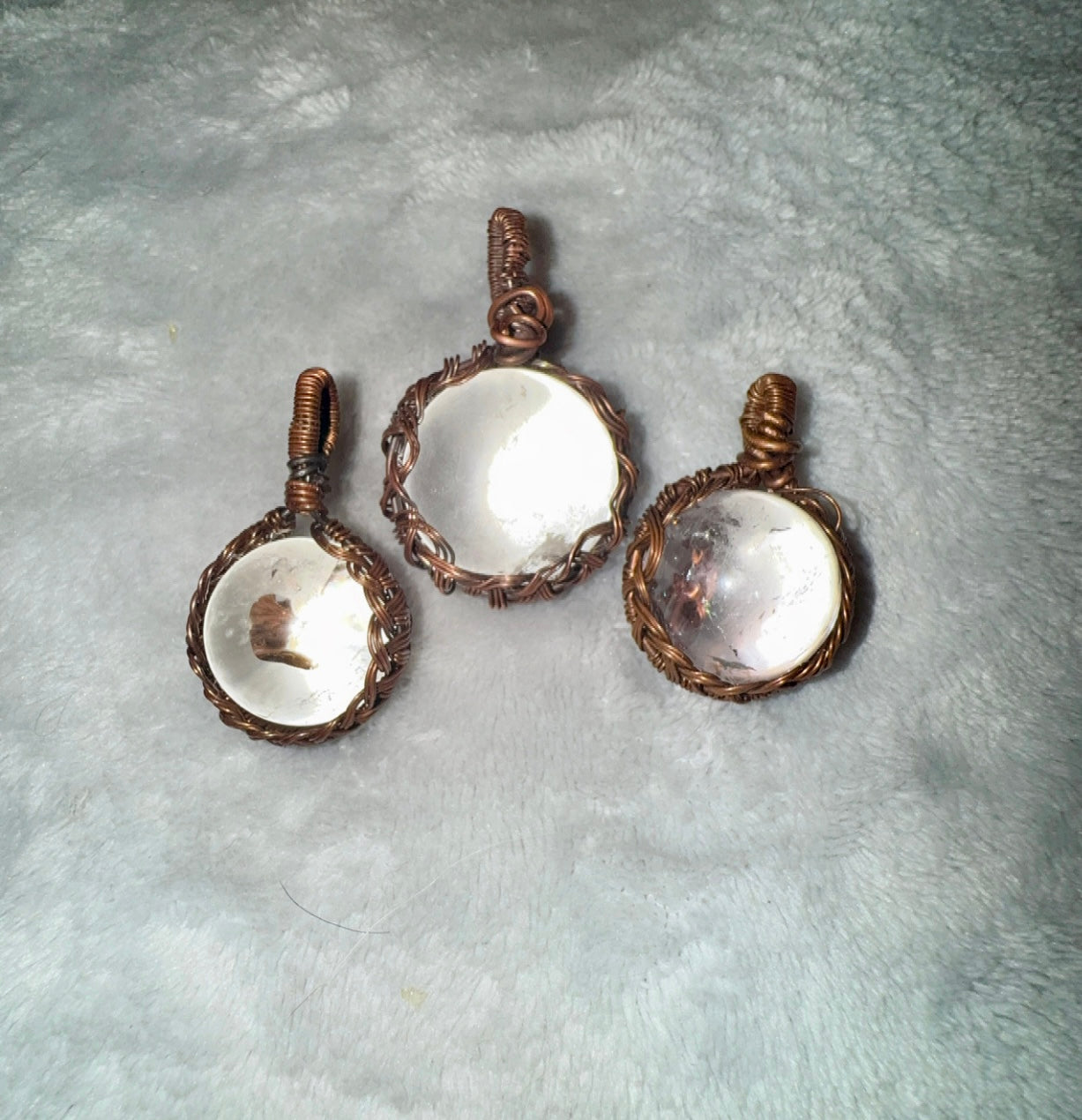 Wire Pendants Clear Quarts