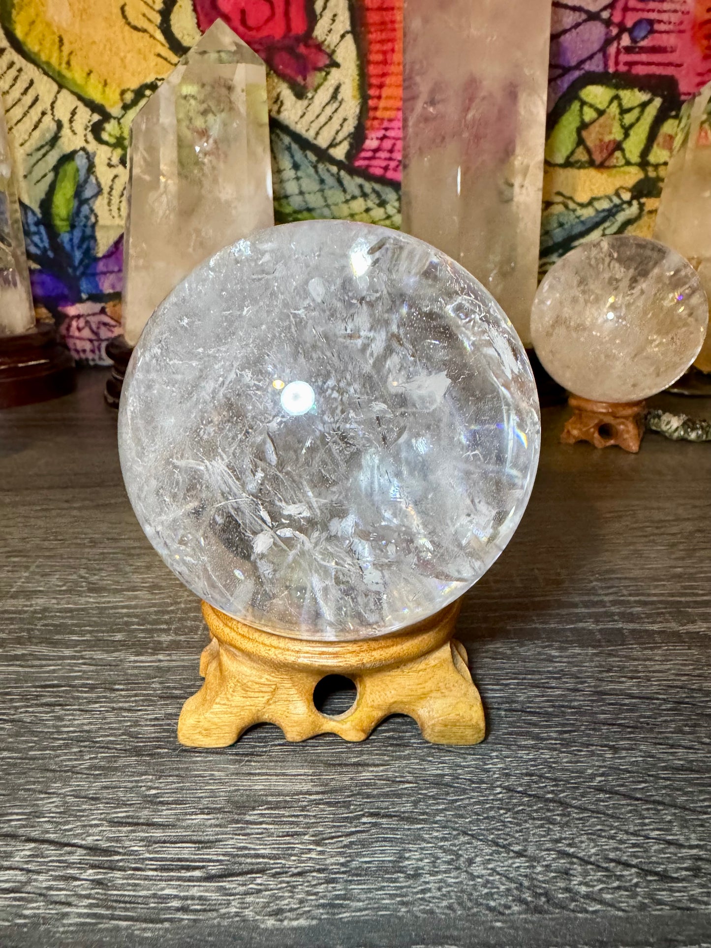 Clear Quarts Rainbow Sphere