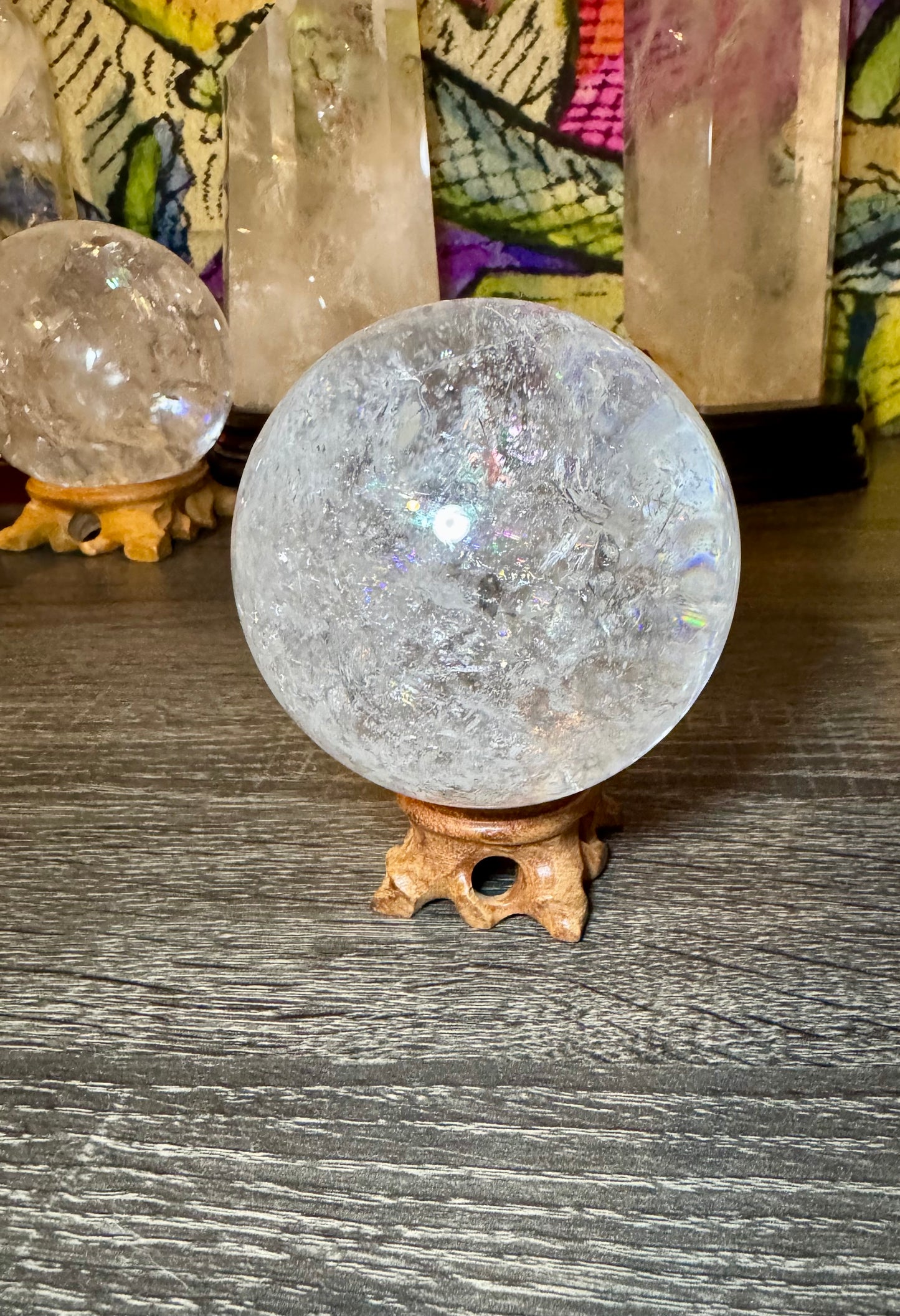 Clear Quarts Rainbow Sphere