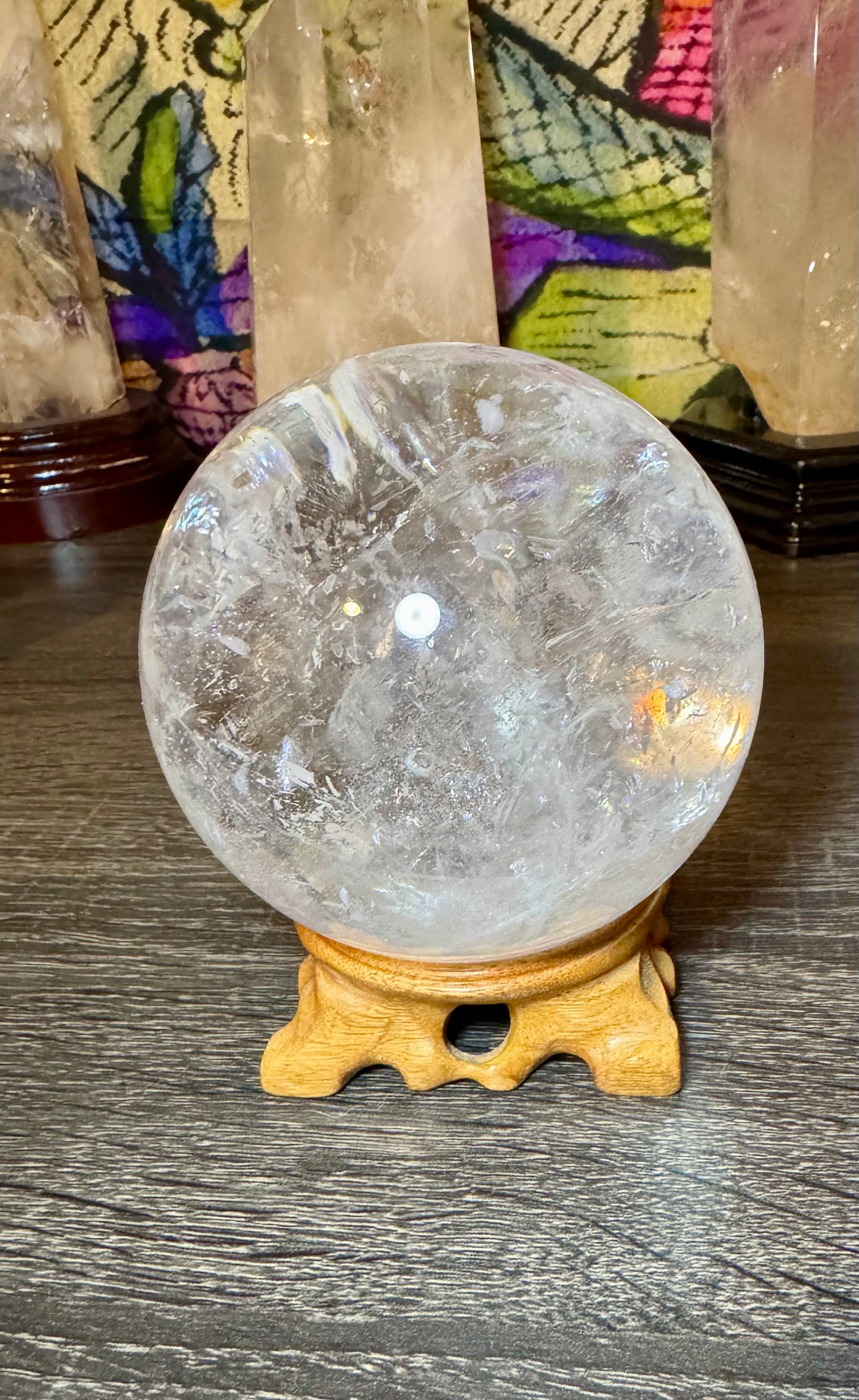 Clear Quarts Rainbow Sphere