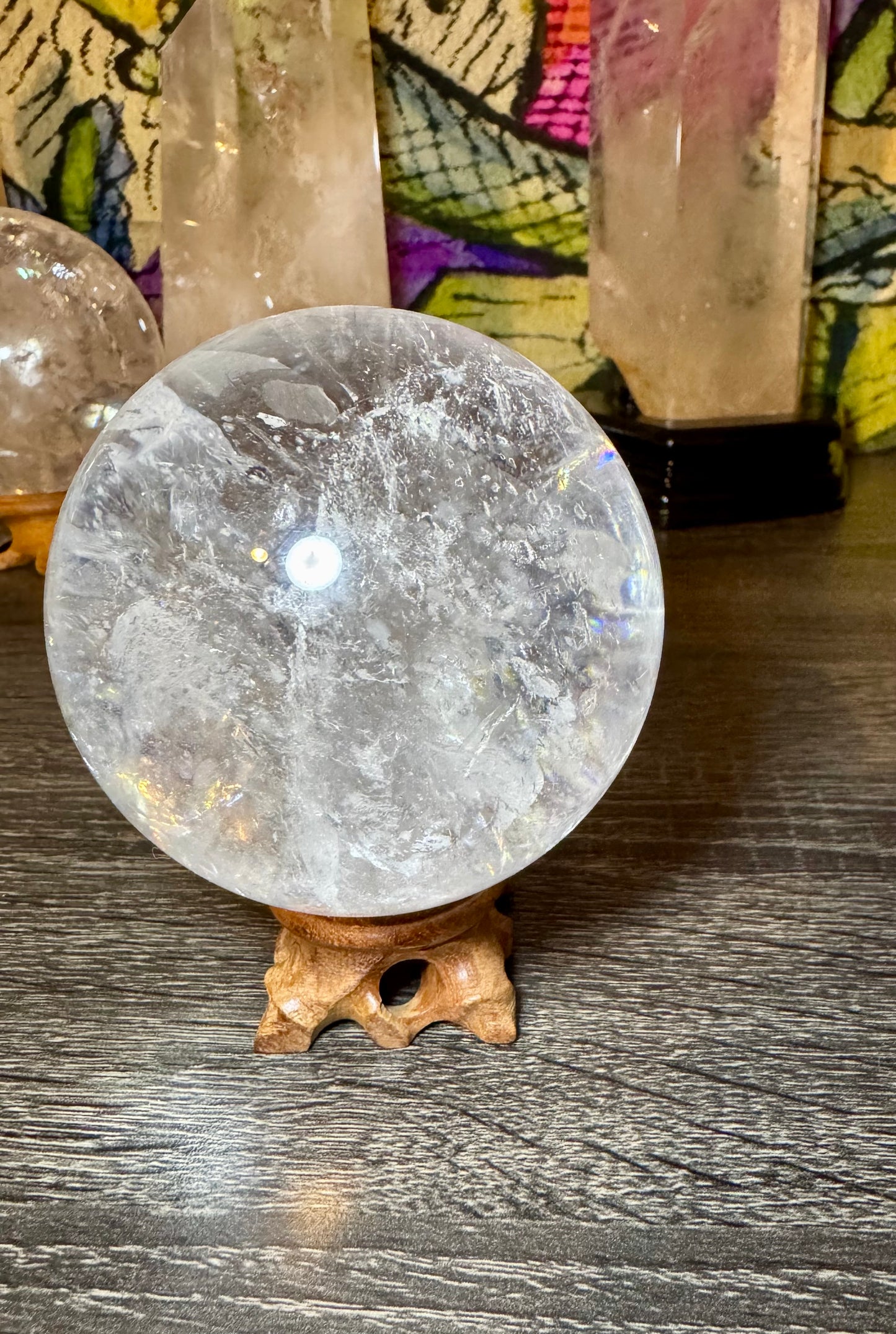 Clear Quarts Rainbow Sphere