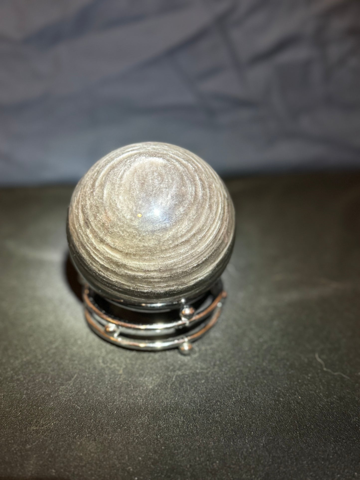 Silver Obsidian Sphere