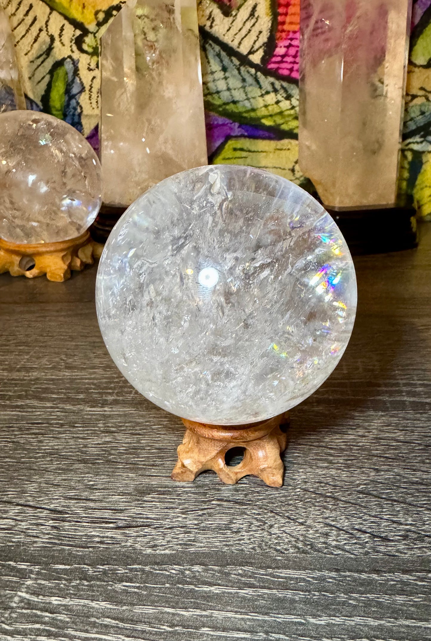 Clear Quarts Rainbow Sphere