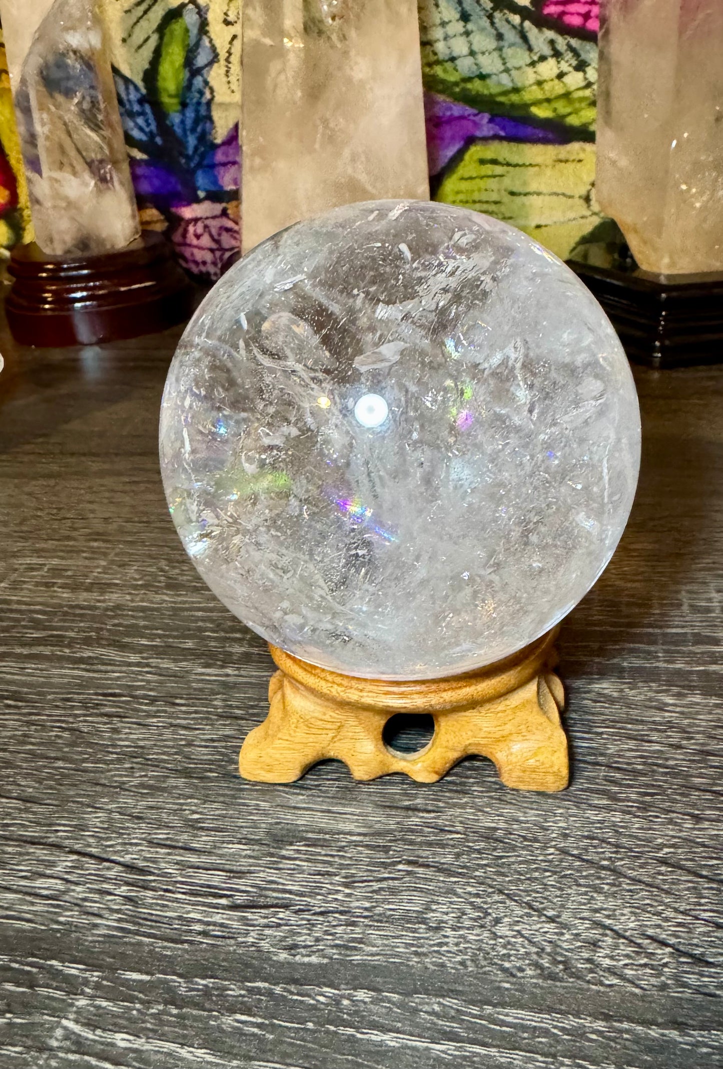 Clear Quarts Rainbow Sphere