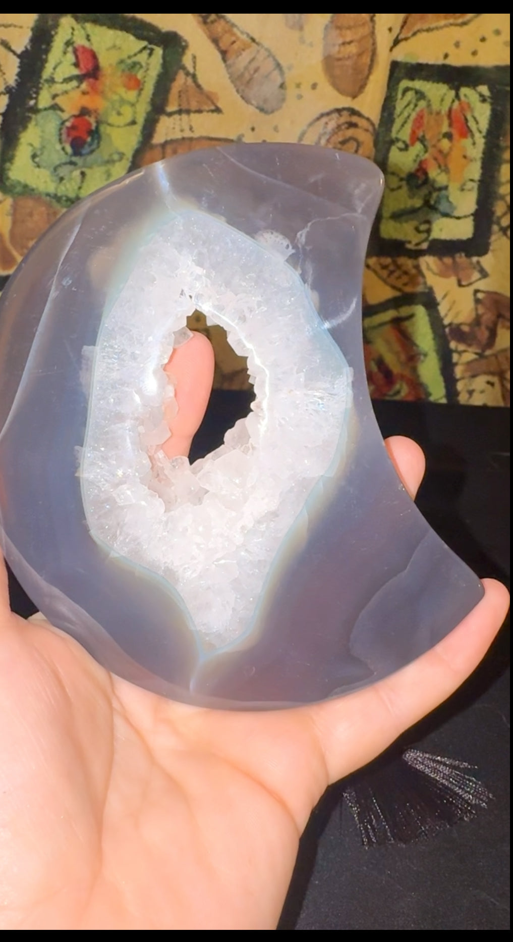 Amethyst Agate Druzy Moon