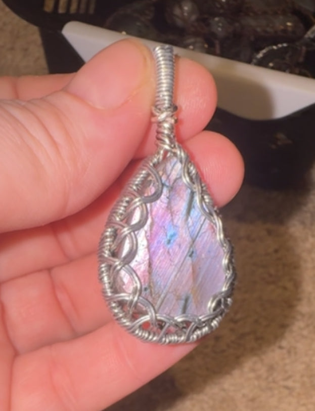Labradorite Purple Flash Pendant