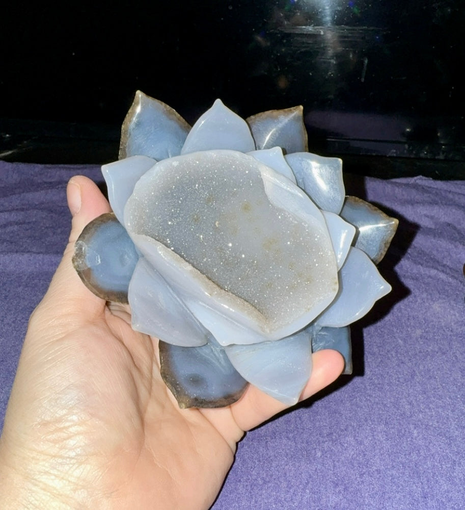 Druzy Lotus Flower