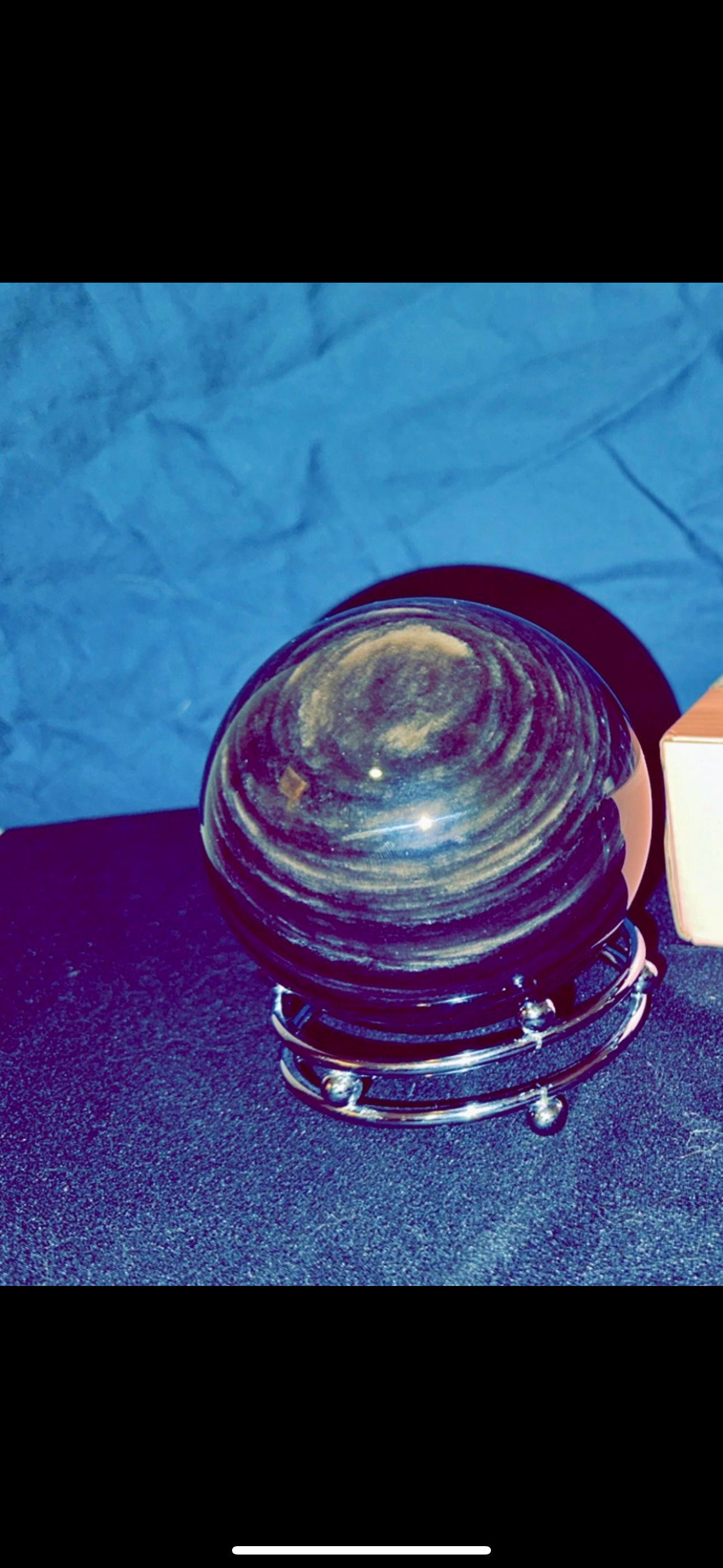 Silver Obsidian Sphere