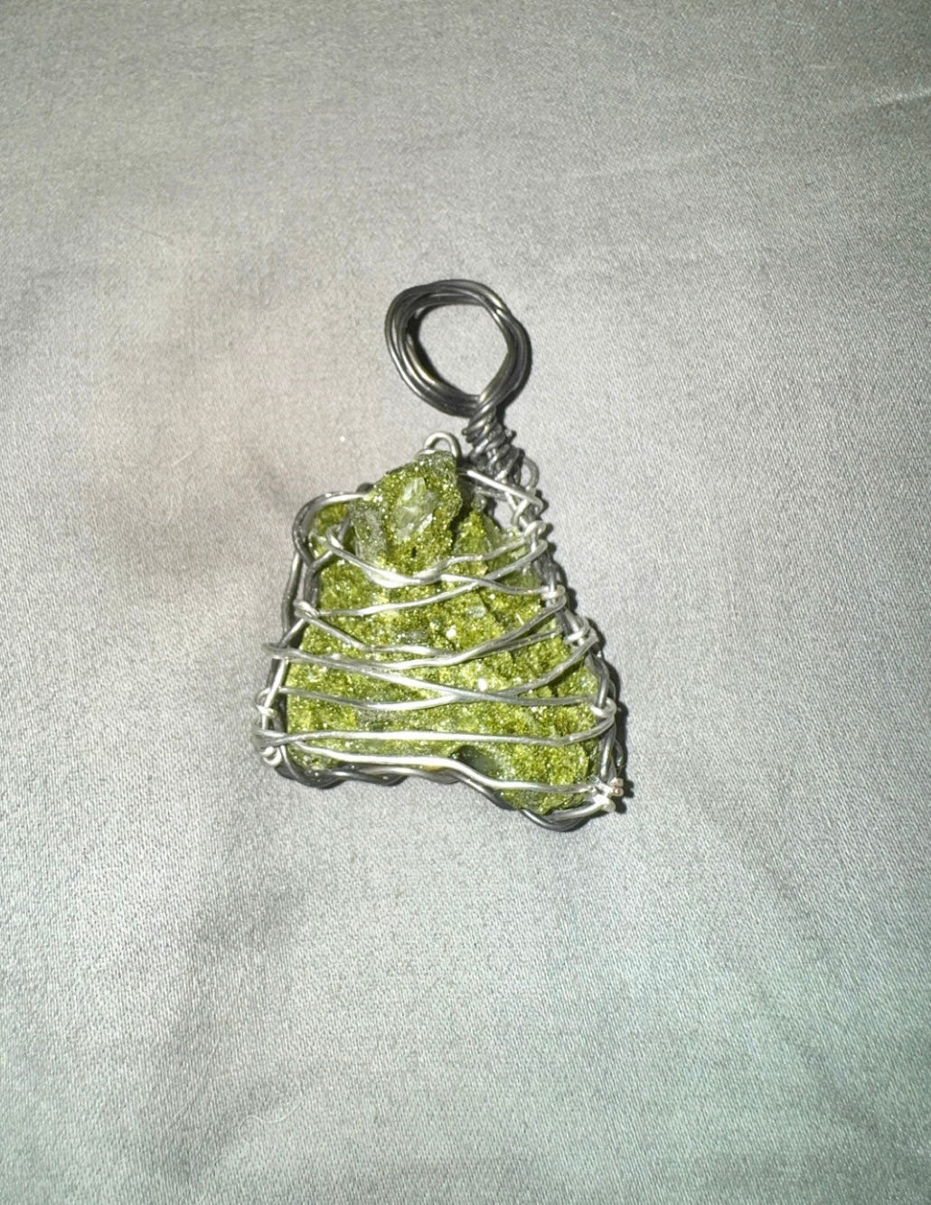 Wire Epidote Pendant