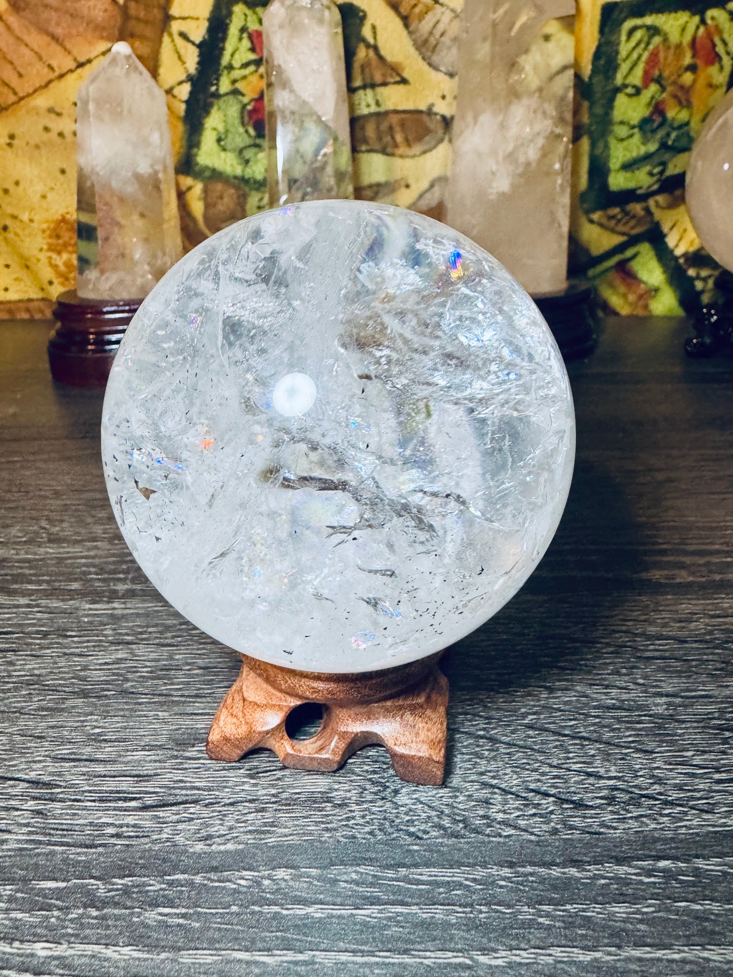 ClearQuartz Rainbow Sphere