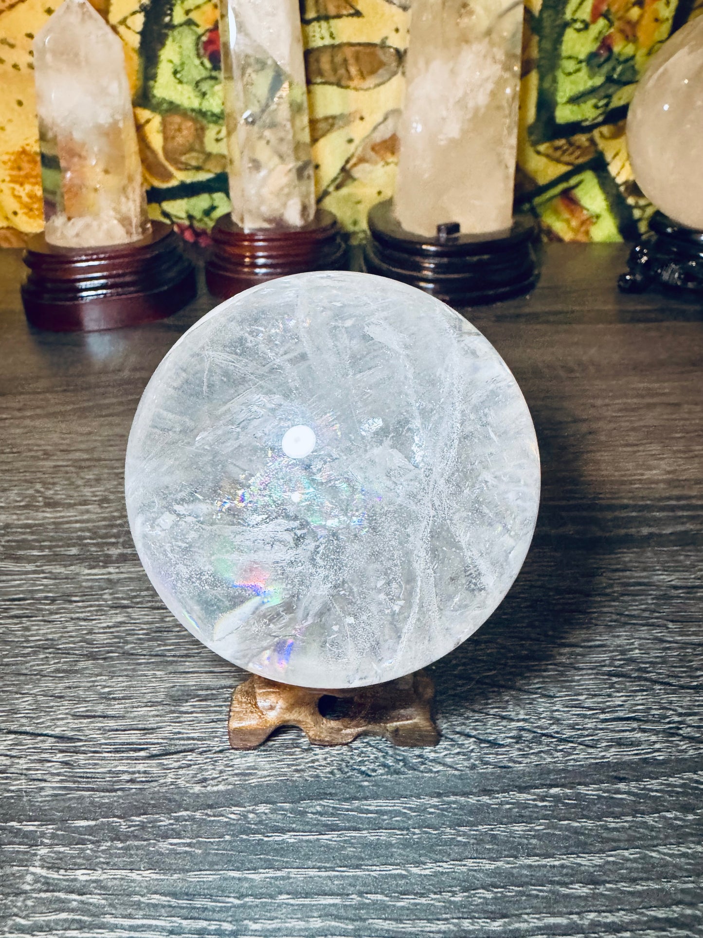 ClearQuartz Rainbow Sphere
