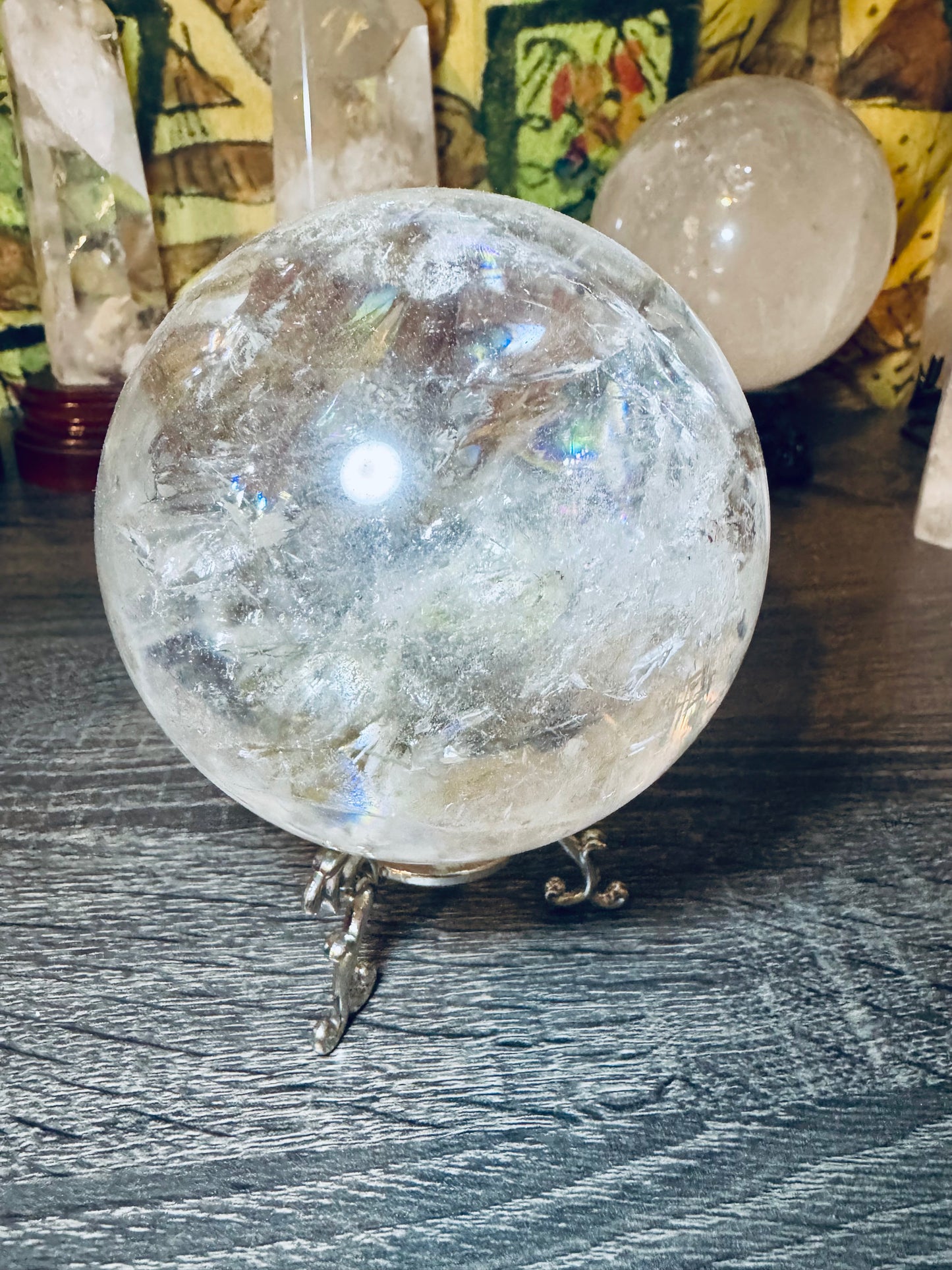 ClearQuartz Rainbow Sphere