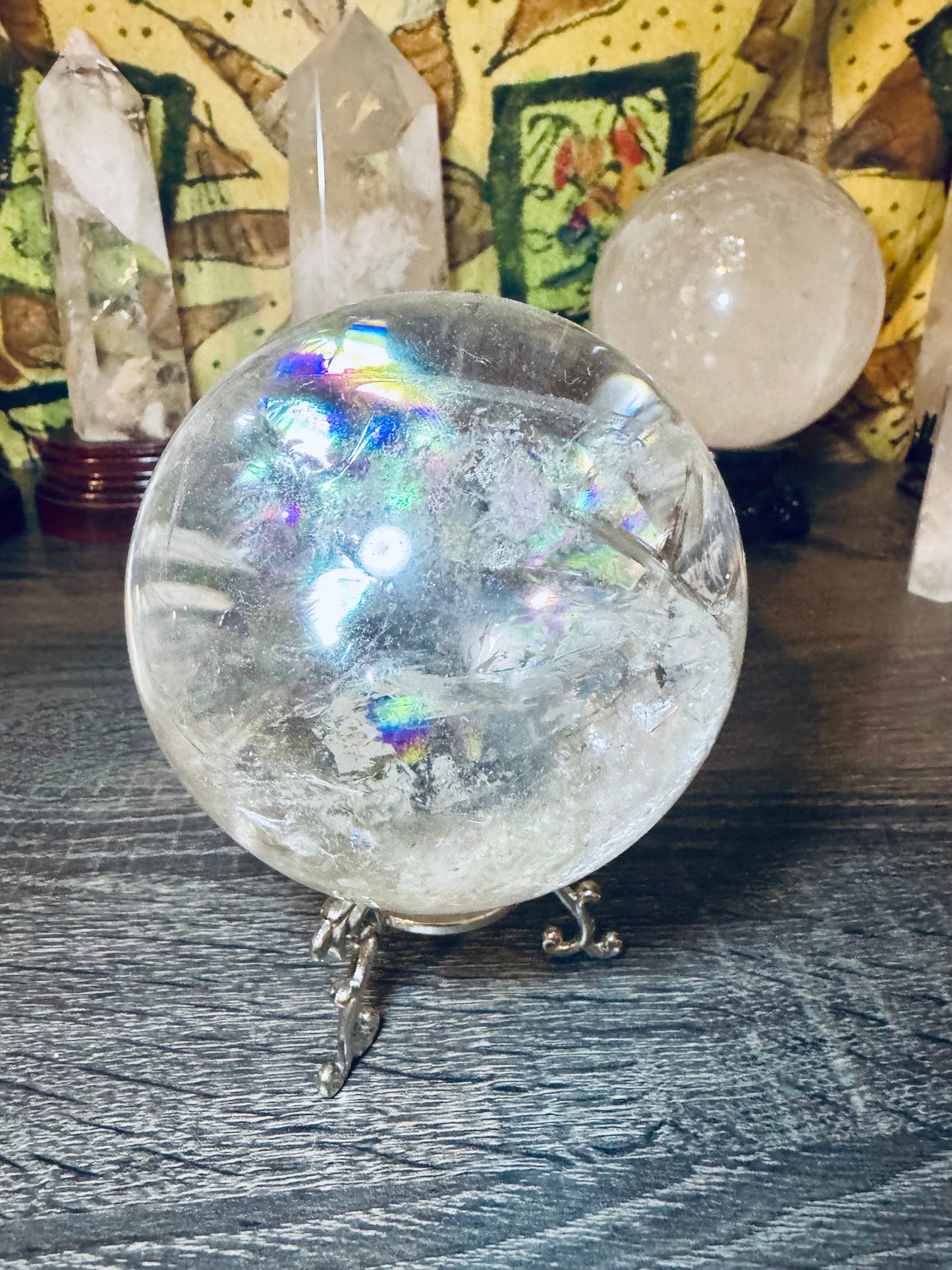 ClearQuartz Rainbow Sphere