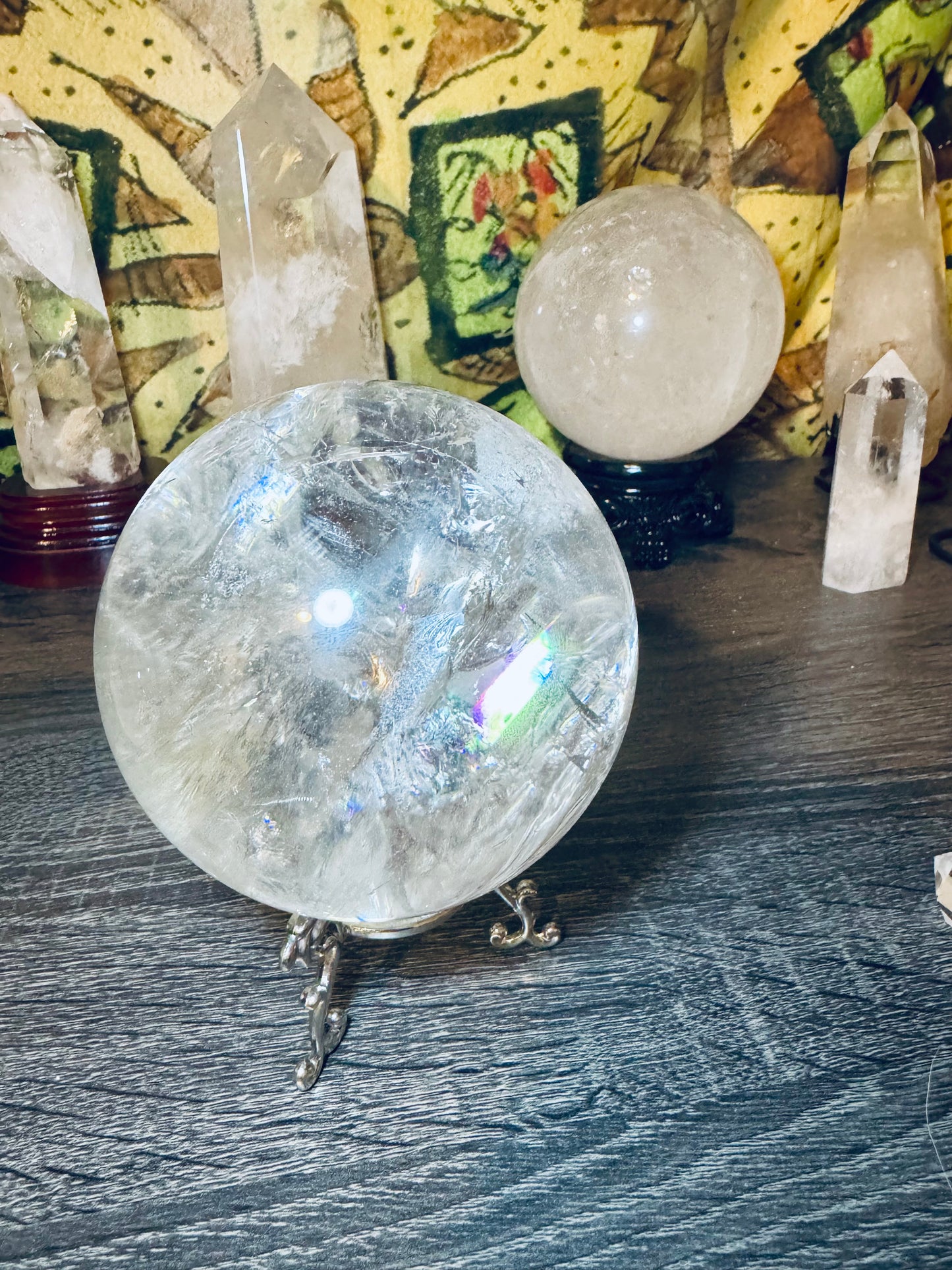 ClearQuartz Rainbow Sphere