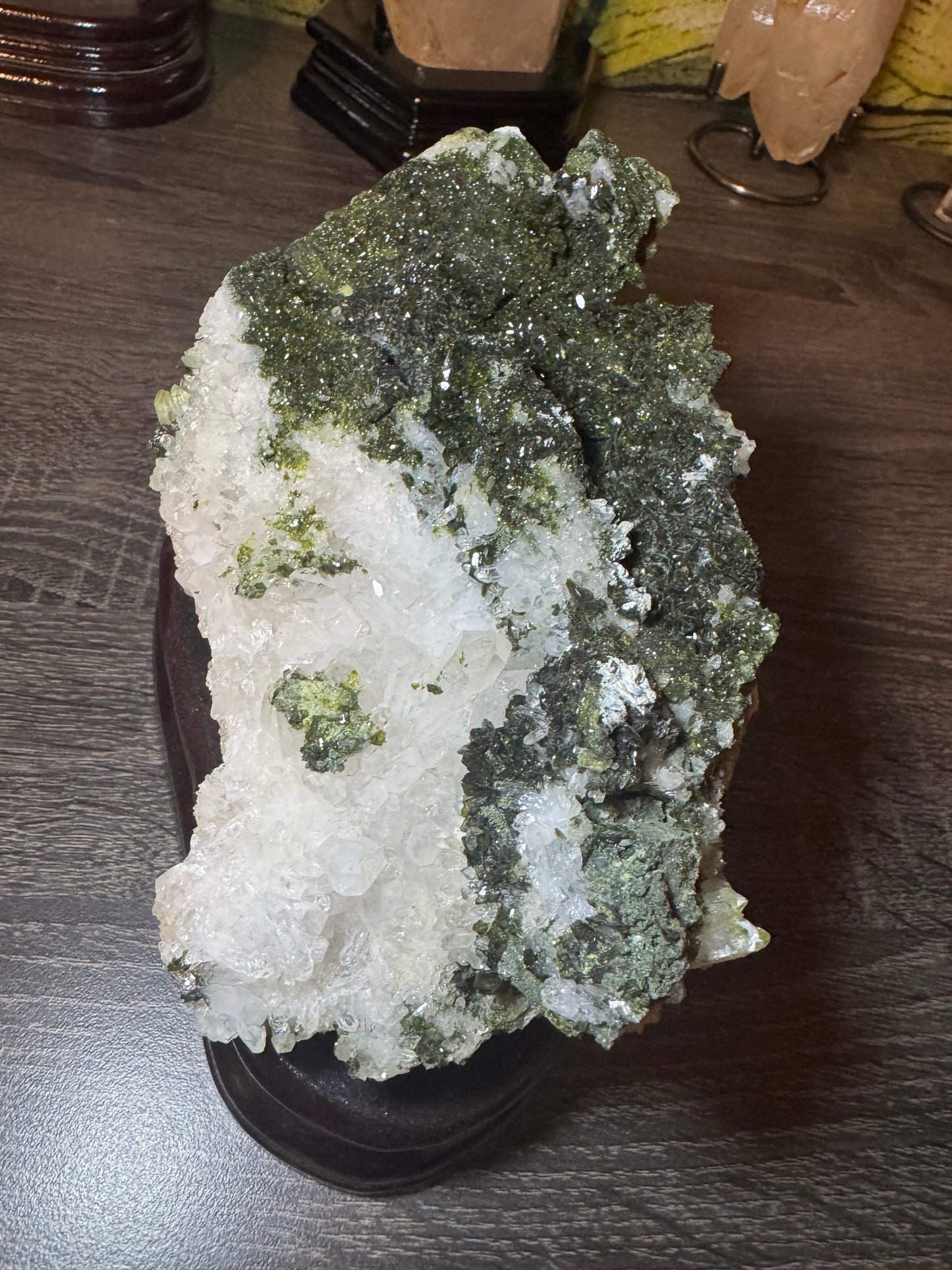 Epidote / Clear Quarts Cluster