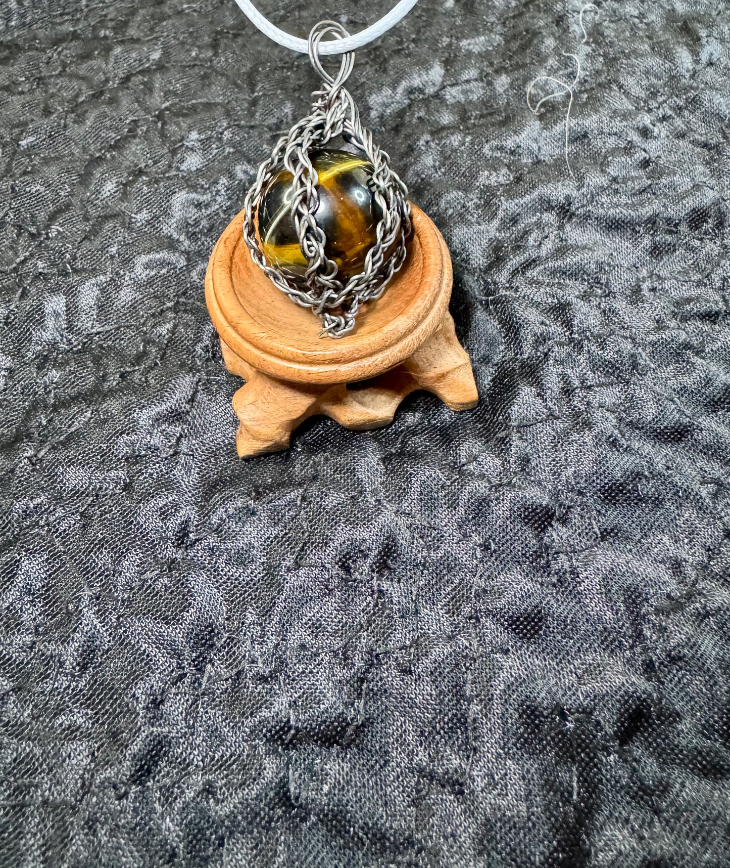 Wire Pendant Blue Tiger Eye