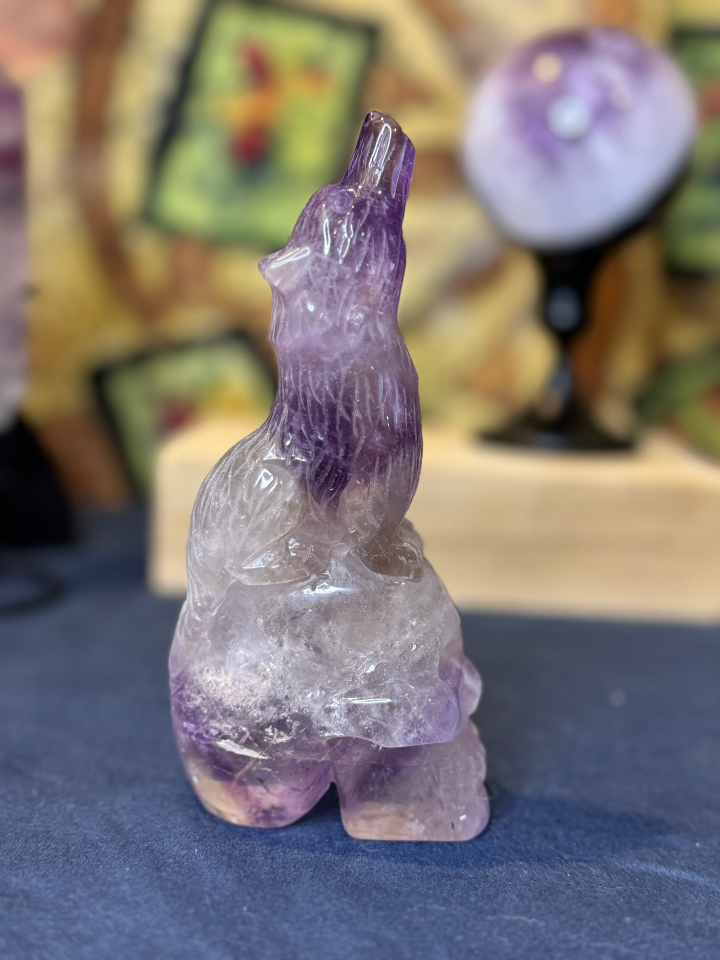 Dream Amethyst Wolf/ Skull Carving