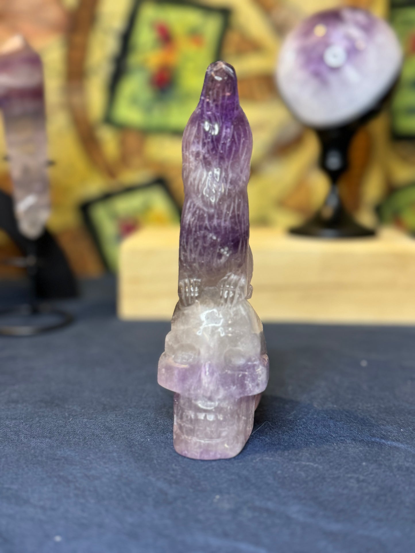 Dream Amethyst Wolf/ Skull Carving