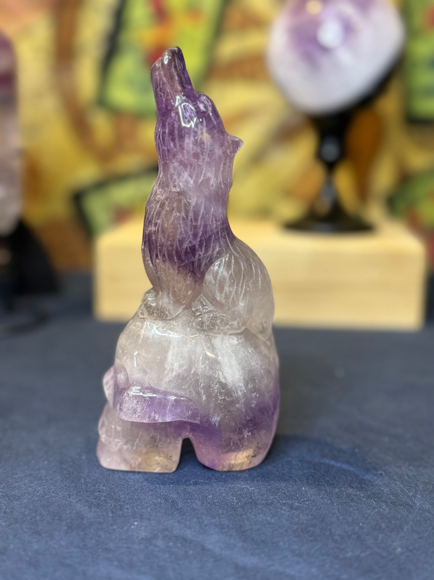 Dream Amethyst Wolf/ Skull Carving