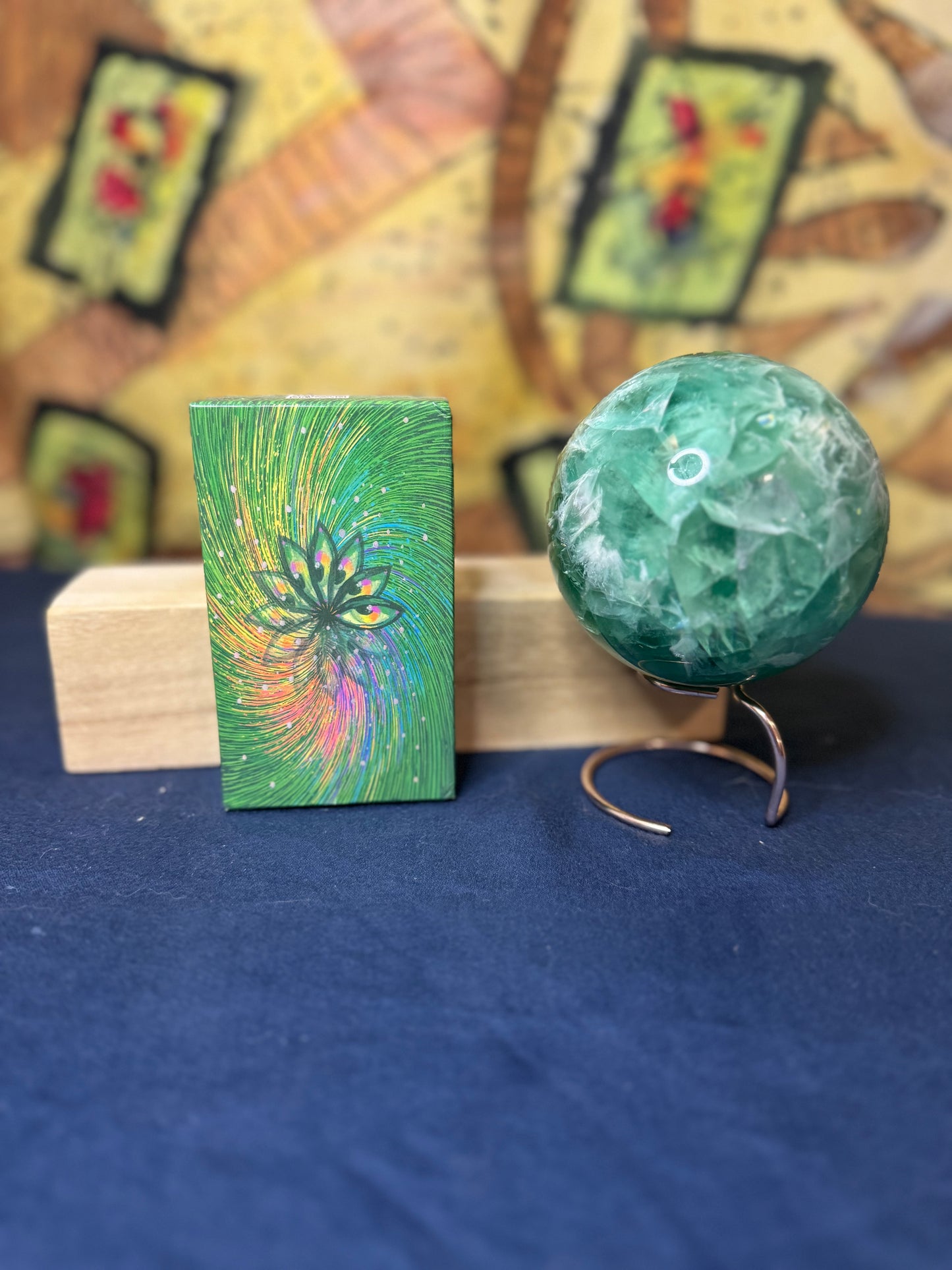 Tarot Deck & Sphere Fluorite