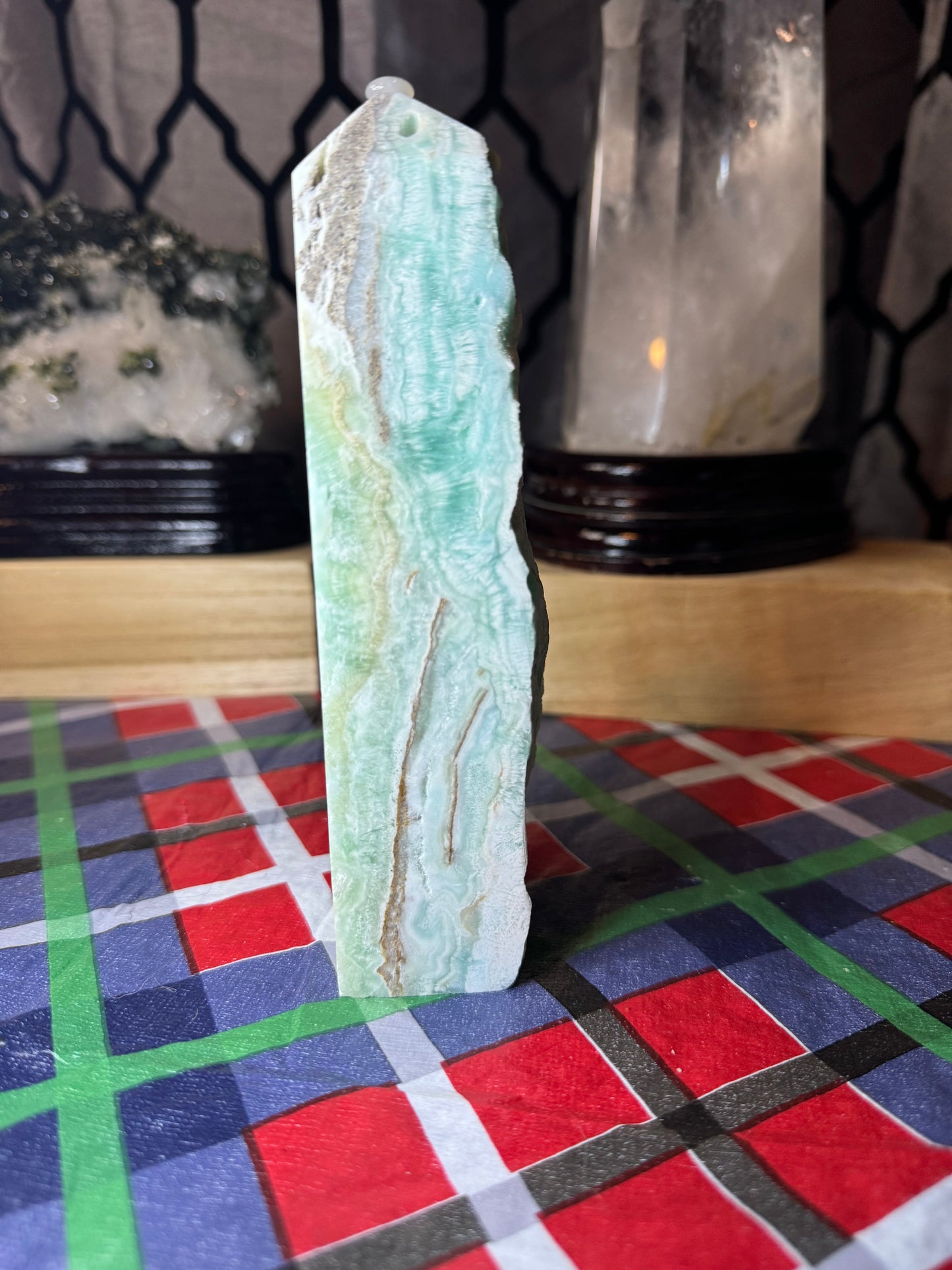 Hemimorphite Druzy tall Tower