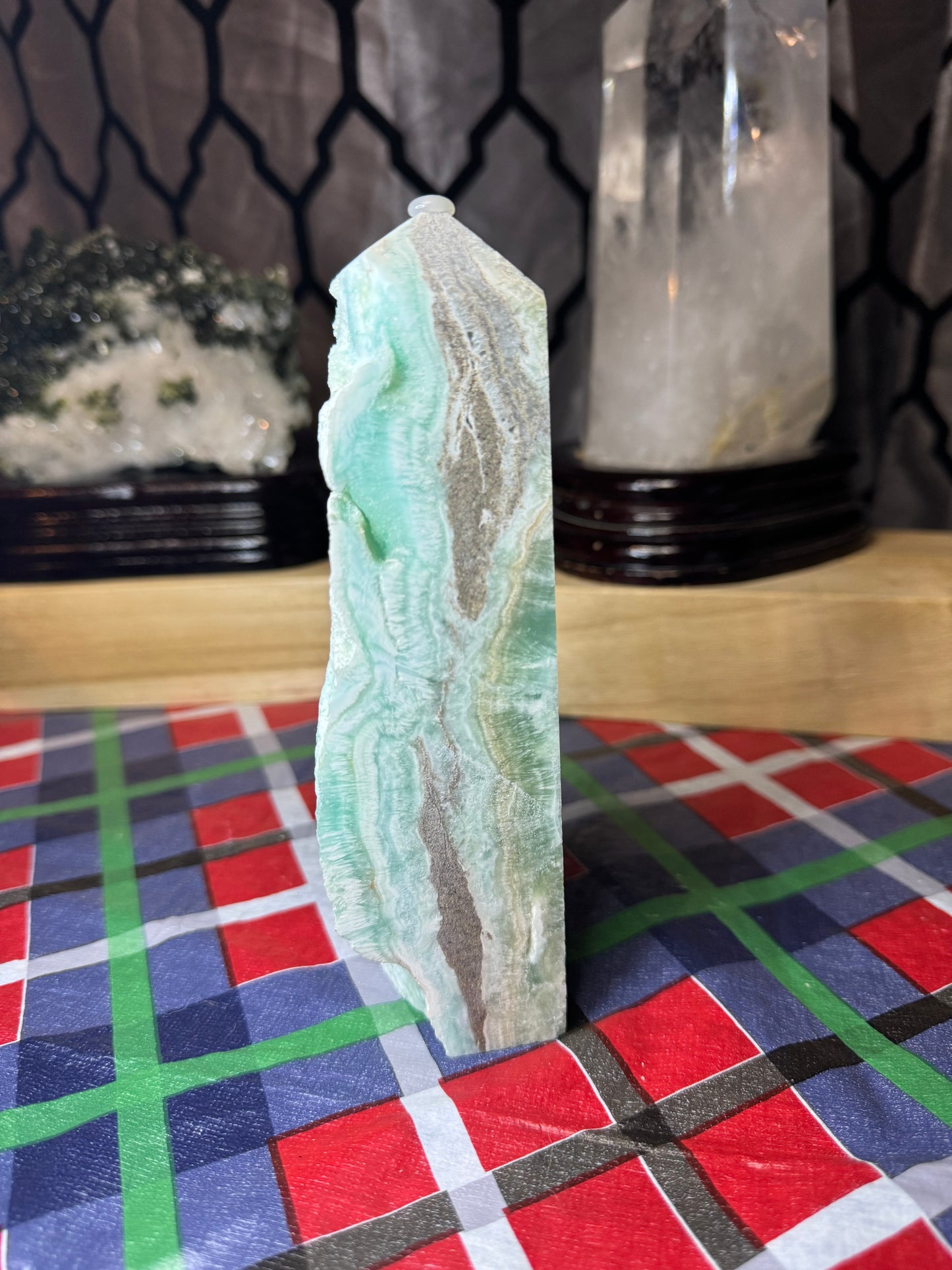 Hemimorphite Druzy tall Tower