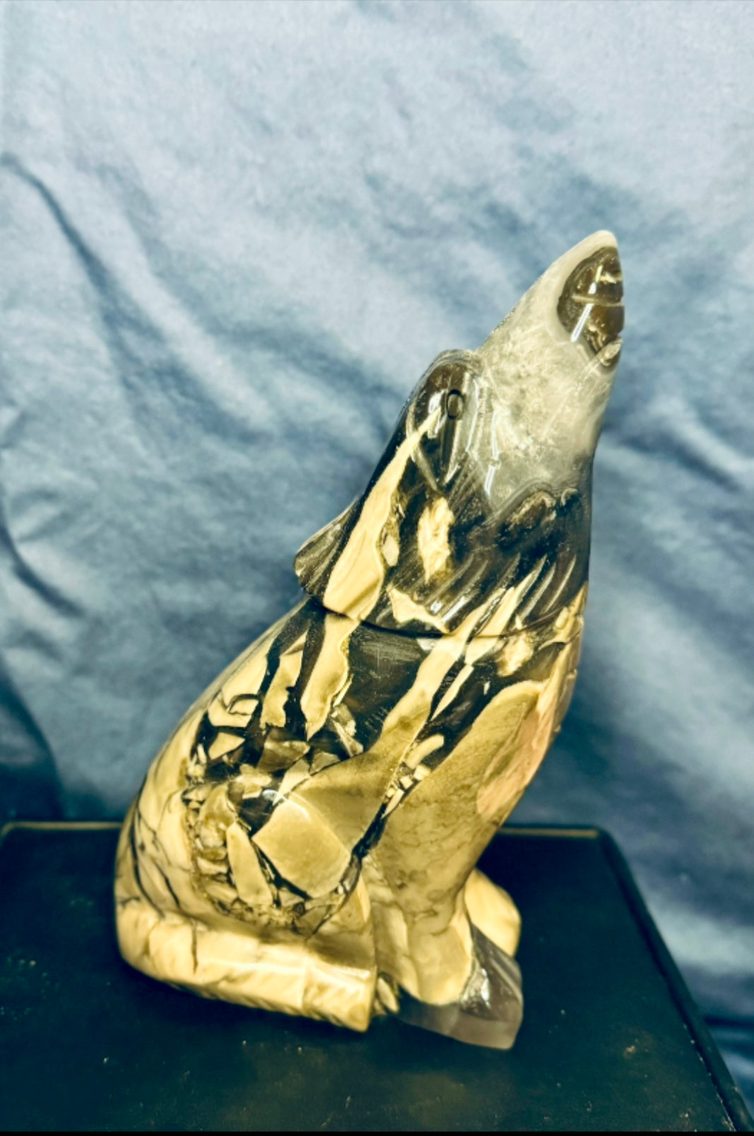 Wolf Carving Volcanic Rock