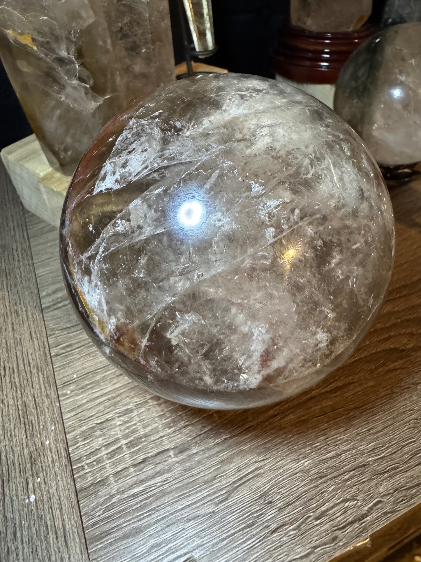 Garden Quarts Smoky Sphere