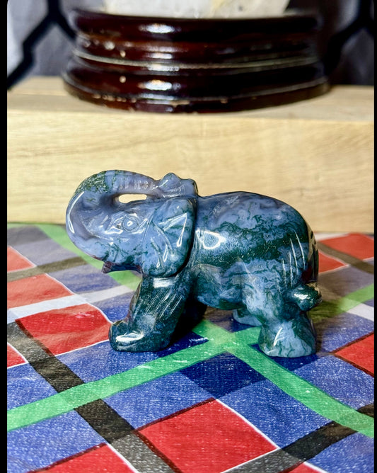 Ocean Jasper Elephant Carving