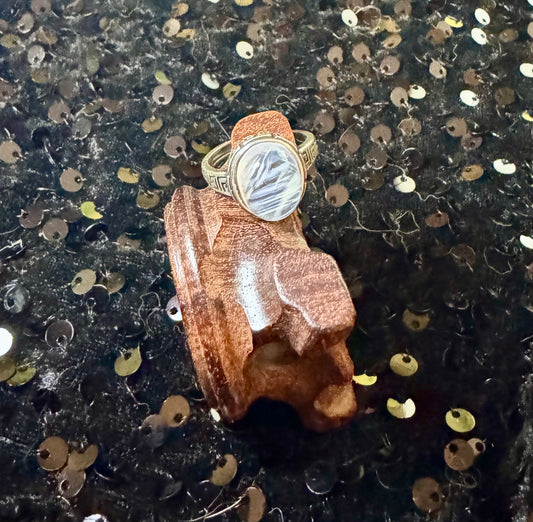 Blue Needle Clear Quarts Ring