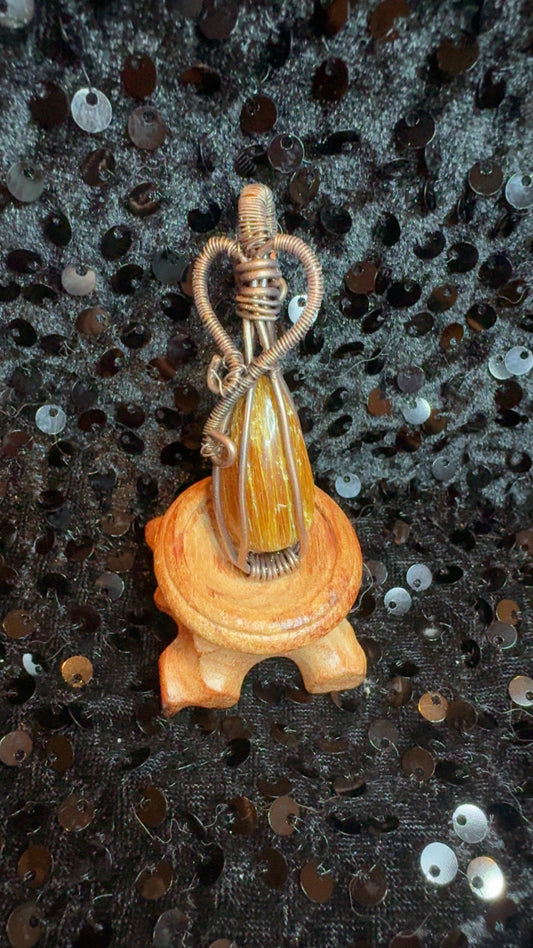 Wire Red Rutile Pendant