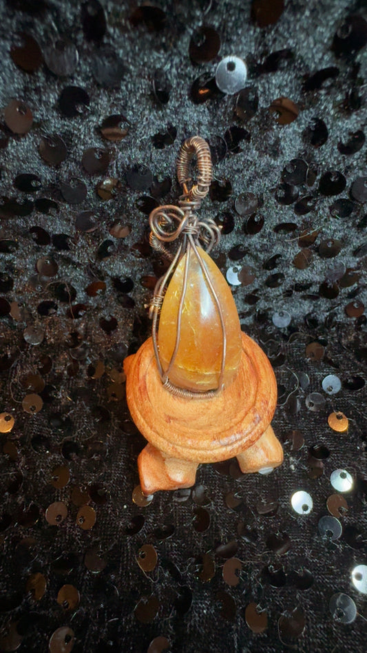 Wire Red Rutile Pendant