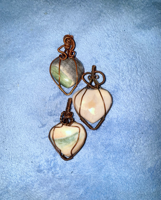 Ocean Jasper Heart Pendants
