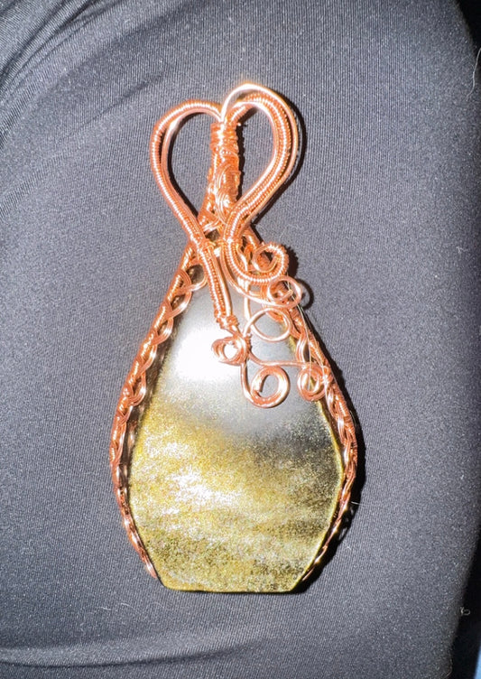 Wire Pendant Golden Obsidian
