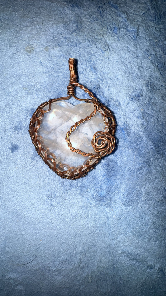 Clear Quarts Heart Pendant
