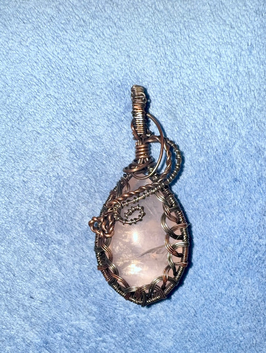 Rose Quarts Wire Pendant