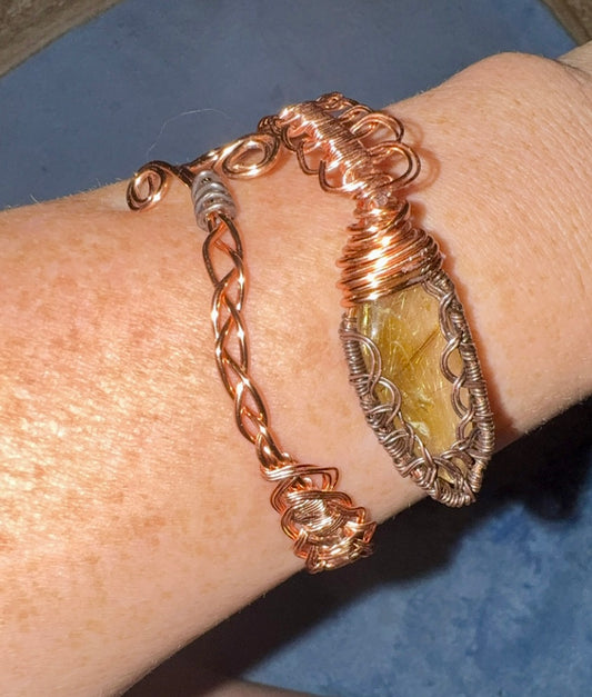 Golden Rutile Bangle Bracelet