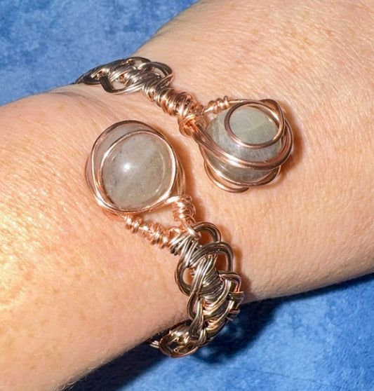 Labradorite Copper Wire Bracelet